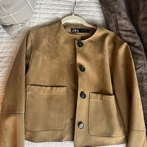 Zara Suede Tan Cropped Jacket